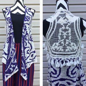 New Rain and Rose Sweater Vest Open Cardigan